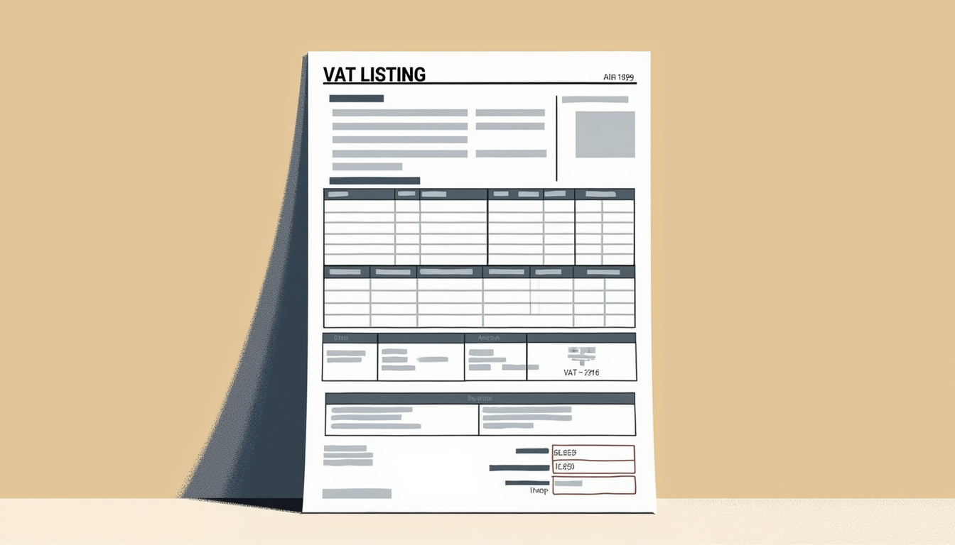 AI extracting data from vat listing